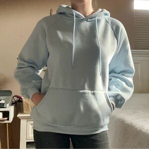 Light Blue Drawstring Sweatshirt with Hood
